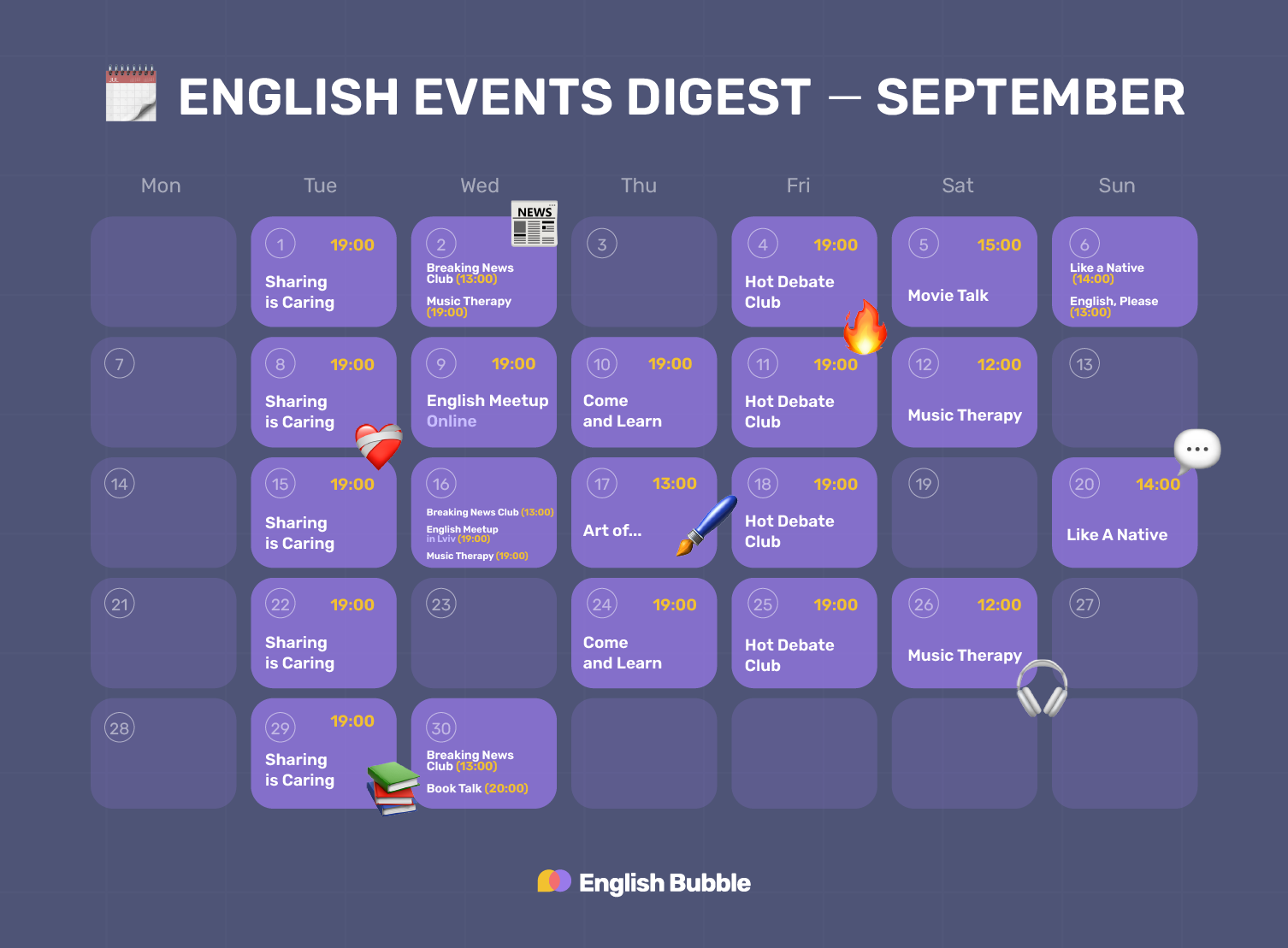 English events digest